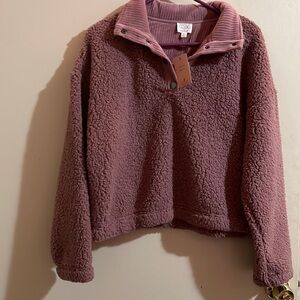 Cozie by Pink Rose Girls (L) Fleece Pullover Toffee Rose Brand New with tags